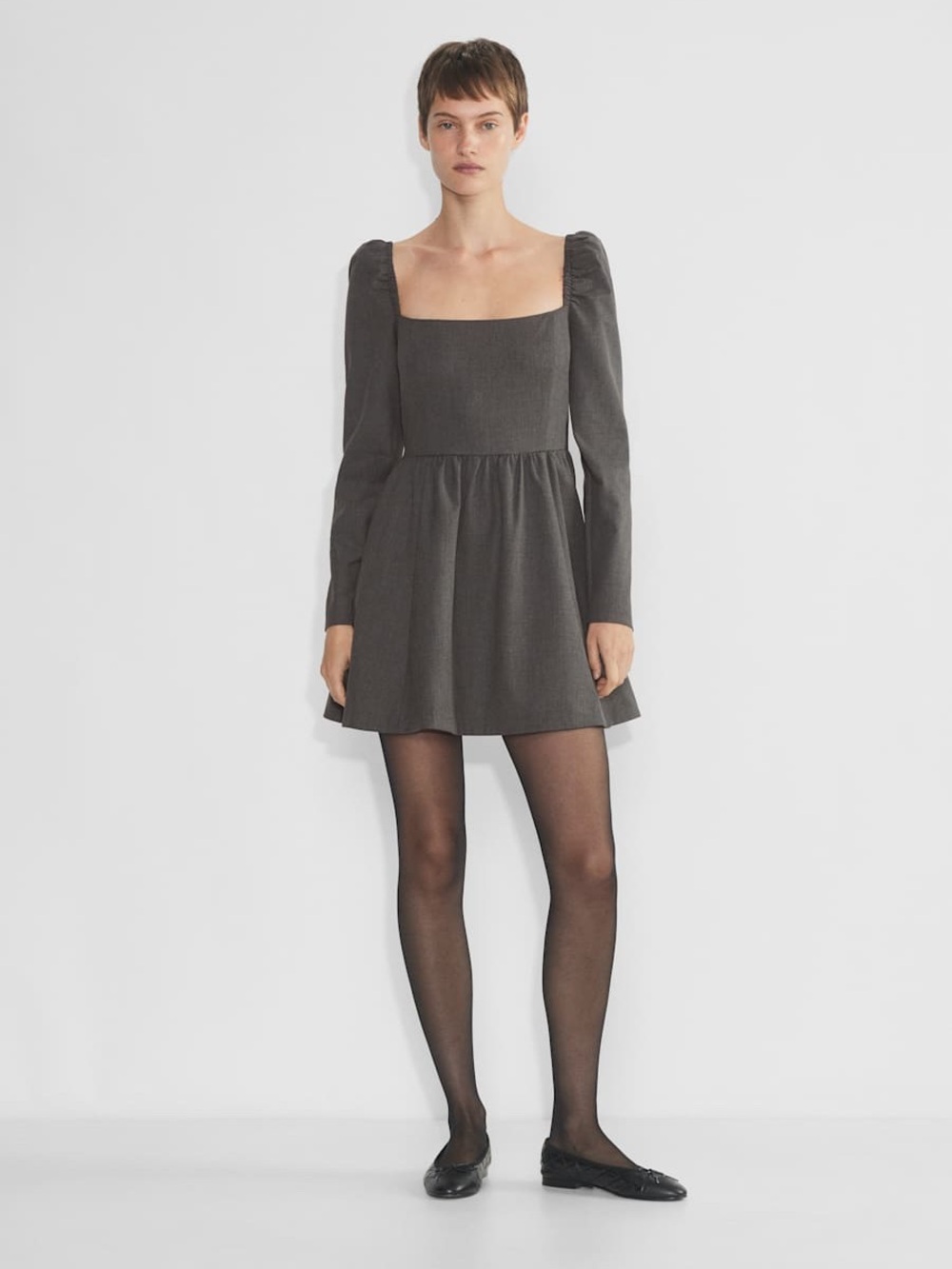Aritzia Sunday Best Alexis Mini Dress in Heather Charcoal
